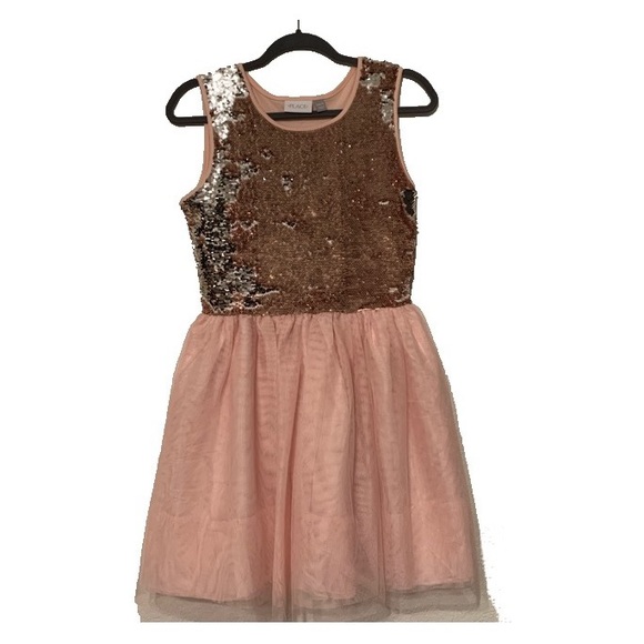 Children’s Place Pink Flip Sequin Dress Girl sz 16 - Picture 2 of 5